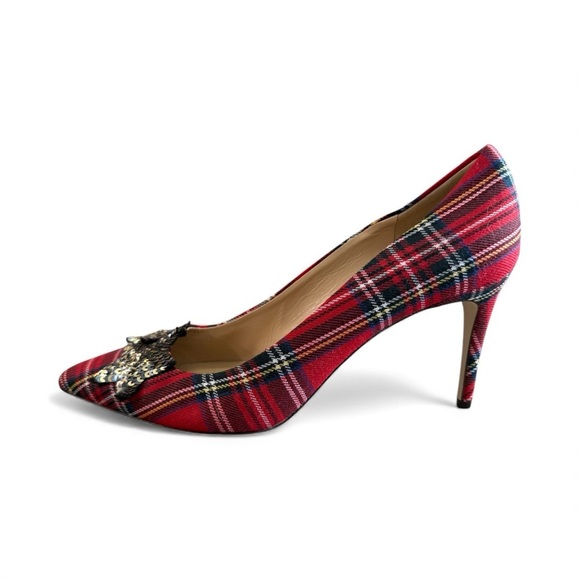 J Crew Star Sequenced Red Tartan Holiday Heels|J Crew Tartan Holiday Heel - Picture 13 of 15